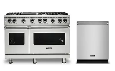 Viking 48  Professional Dual Fuel Range W Griddle & Free Dishwasher - VDR5486GSS • $15499