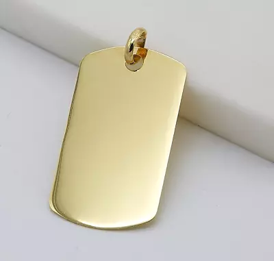 375 9ct Yellow Gold Personalised Dog Tag Only Pendant Brand New FREE ENGRAVING • £229.90