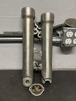 $200 • Buy 2002-2017 OEM Harley V-ROD DYNA Front Fork Lowers Sliders Set 49mm Dual Disk