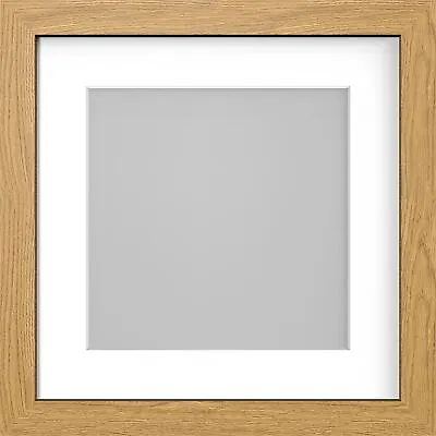 Square Photo Picture Frame With White Mounts Wood Effect Black White Oak Large • £9.60