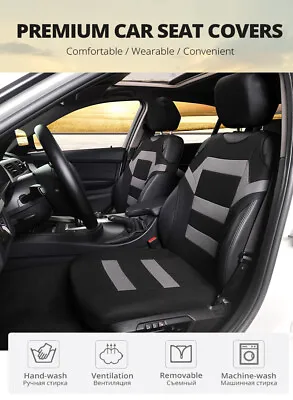 $26.90 • Buy 2Pcs Car Front Seat Cover Cushions Styling Accessories T-shirt Design GRAY NEW