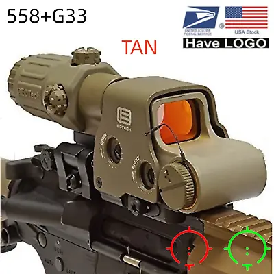 HHS G33 Magnifier Holographic With 558 Sight Red Green Dot Airsoft Hunting Scope • $168