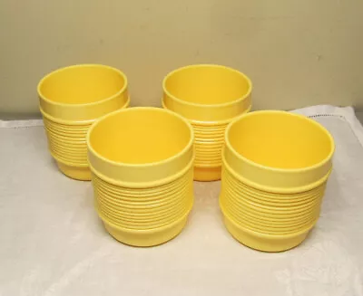 Vintage Rubbermaid Melmac Yellow Stackable Cups  #3816. Lot Of 4 • $14