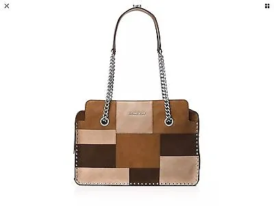  Michael Kors Astor Large Satchel Shoulder Leather Bag $398 Dark Caramel • $149.99