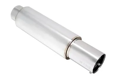 MEGAN S-N1 3.5  Exhaust Stainless Chrome Tip Muffler 3  Inlet 4.5  Canister • $126.05