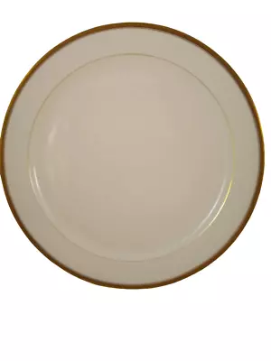 Vintage Haviland Limoges White & Gold Trim Large Round Dinner Plate 12.5  • $19