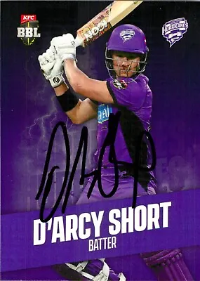 ✺Signed✺ 2019 2020 HOBART HURRICANES BBL Cricket Card D'ARCY SHORT • $9.99