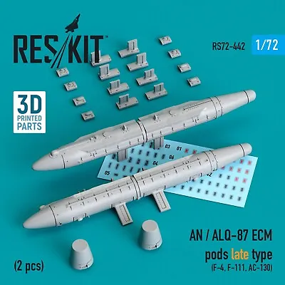 ResKit RS72-0442 Scale 1:72 AN / ALQ-87 ECM Pods Late Type 2pcs F-4 F-111 AC-130 • $18.96