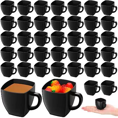 100 Pcs 2 Oz Disposable Tea Cups Mini Plastic Tea Cup Bulk With Handle Hard P... • $41.49