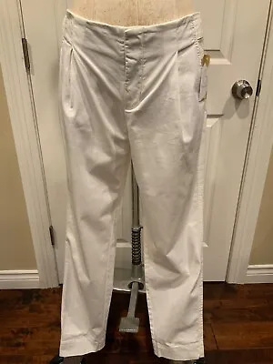 Vince White Straight Leg Pleated Pants With Side Buckles Size 8 (US) • $27.20