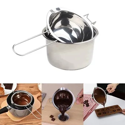 2Pcs Stainless Steel Wax Melting Pot Double Boiler For DIY Candle Soap Making UK • £12.53