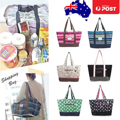 Foldable Large Supermarket Shopping Bag Reusable Eco Grocery Shoulder Bag Tote • $29.99