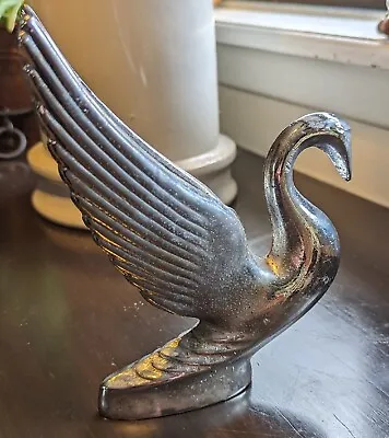 Vintage Swan Hood Ornament  - Chrome. • $65