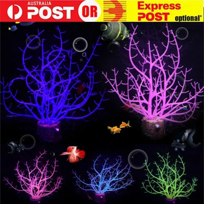 $13.92 • Buy Silicone Glowing Coral Aquarium Ornament Artificial Fish Tank Accessories