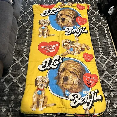 Vintage BENJI The Movie Sleeping Bag Dog Camping Joe Camp Mulberry Square 1970’s • $56.23