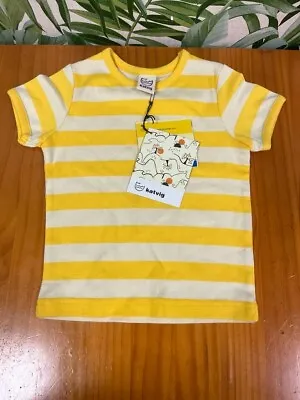 Katvig Yellow Striped T-shirt Size 1year • £5