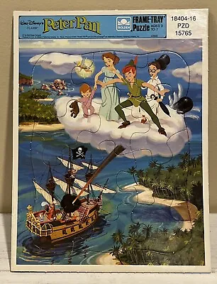 VTG Walt Disney's Peter Pan 12 Pc Golden Frame Tray Puzzle #4165 Peter Wendy • $10