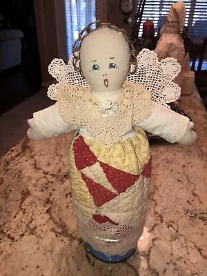 Vintage Angel Christmas Tree Topper Made From Antique Quilt • $13.99