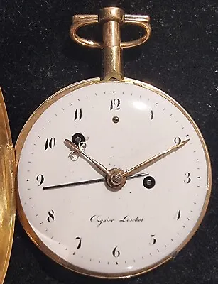 Rare 18 Ct Gold Quarter Repeater With Alarm By Cugnier Leschot Dated To 1790 • $3733.65