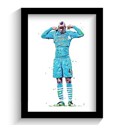 Manchester City - Man City - Mario Balotelli -  Framed Art Print Poster! • £15.99