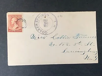 1887 Quaker Springs Ny Saratoga County Dpo ! Fancy Cancel Lansingburgh Turner !! • $7.99