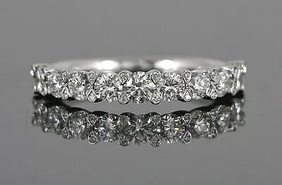 A. Jaffe 14K White Gold Diamond Euro Shank Tipped Shared Prong Wedding Band Ring • $3400