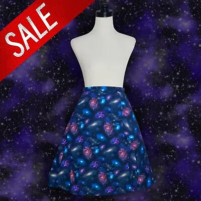 Galaxy Rainbow Celestial Star Space Print Skater Skirt Extra Small Length 23  • £15