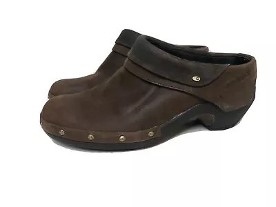 Merrell Womens Bitter Chocolate Leather Studded Clog Shoes Size Us 7.5 • $32.11