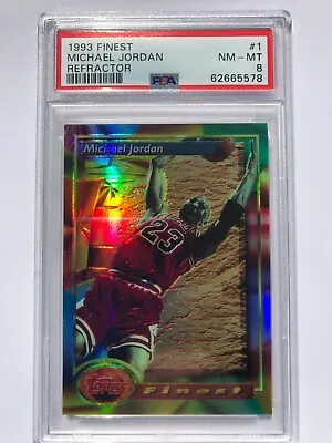 🌟 1993-94 Topps Finest Michael Jordan Refractor #1 Psa 8 Nm-mt Gorgeous Card!🌟 • $2495