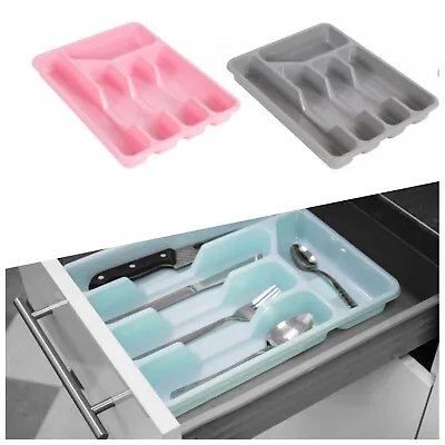 £6.06 • Buy Plastic Kitchen Cutlery Tray Organiser Rack Holder Drawer Insert Tidy Storage