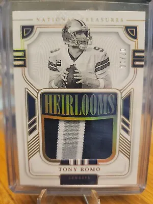 $60 • Buy 2022 Panini National Treasures Tony Romo Heirlooms 3 Color Patch Gold - 07/10