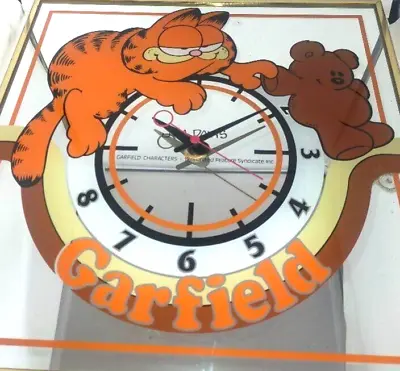 Garfield Pookie Mirror Wall Clock Vintage • $308.99