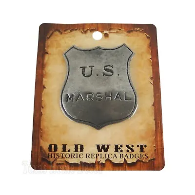 US Marshal Shield Badge Old West Historic Replica Antique Silver Made In USA • $25.21