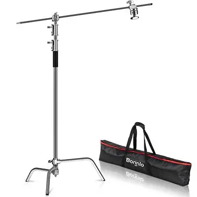 Heavy Duty 10FT C Stand Light Boom Gobo Arm Grip Head Stainless Steel 1/4  3/8  • £75.95