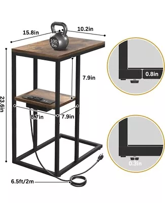 C Shaped End Side Table Brown Color Yoobure • $29.99