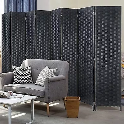 8Panel Room Divider Double Side Privacy Screen Space Seperate Freestanding Black • $113.99