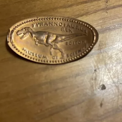Museum Of Science T-Rex Boston Massachusetts MA Elongated Pressed Smashed Penny • $8