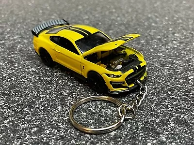 2020 Shelby Mustang GT500 Silver Yellow Keychain Hot Wheels Matchbox • $26.99