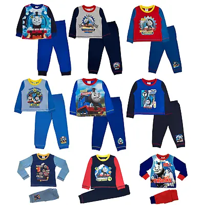 £4.95 • Buy Thomas The Tank Engine Pyjamas Boys Long Train Pjs 2 Piece Set Kids Gift Size
