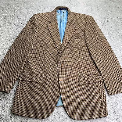 Allen Flusser Blazer Mens 42R Houndstooth Tweed Preppy Professor Single Vent • $40