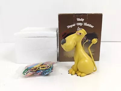 Wacky Paper Clip Holder Lion 4  Tall Bloodshot Eyes Magnetic Head & Tail New • $25.12