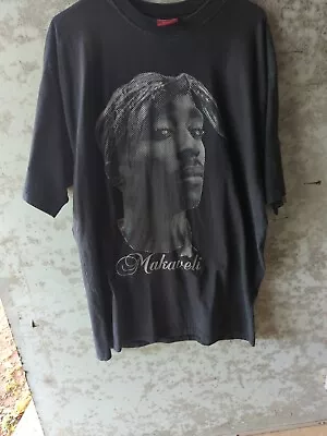 Vtg Tupac Shakur Makaveli Branded Gray Rap Tee Shirt  XXL 2Pac Rapper Music EUC  • $80