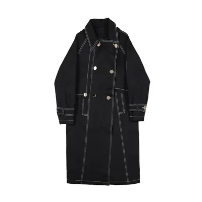 Mens Jacket Double Breasted Trench Coat Loose Fit Overcoat Windbreaker Outwear  • $75.96