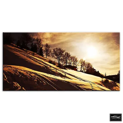 Snowy   Landscapes BOX FRAMED CANVAS ART Picture HDR 280gsm • £24.99