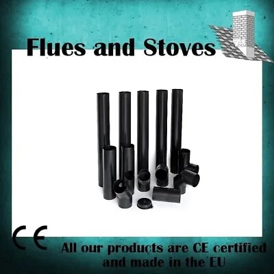 £41.99 • Buy 5 Inch Stove Flue Pipe 5  Inch & 6 Inch 125mm 150mm  Matt Black Steel Fluepipe 