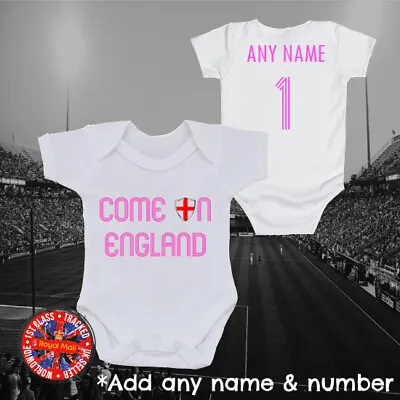 England Inspired Personalised Football Babygrow World Cup Ladies Gift • £9.99