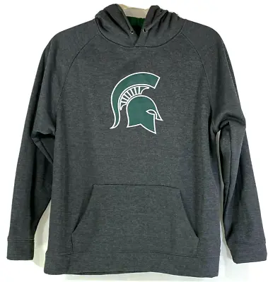 Colosseum Gray Green Michigan State Spartans Logo Pullover Hoodie Mens XL • $26.91