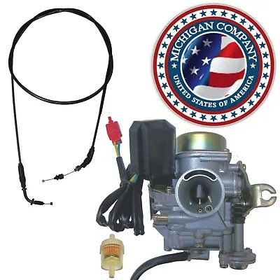 Fit 20mm Carburetor Throttle Cable GY6 50 50cc Scooter Moped Carb Wildfire Geely • $34.94