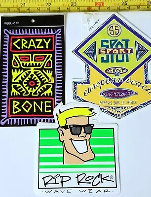 CRAZY BONE RIP ROCK 3 SURF STICKER VTG HANG TAG SURFBOARD STREET 80s Hypebeast • $8.95