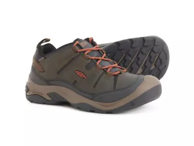 Keen Men's Circadia Waterproof Leather Trail Hiking Shoes New Pair Black Olive • $98.99